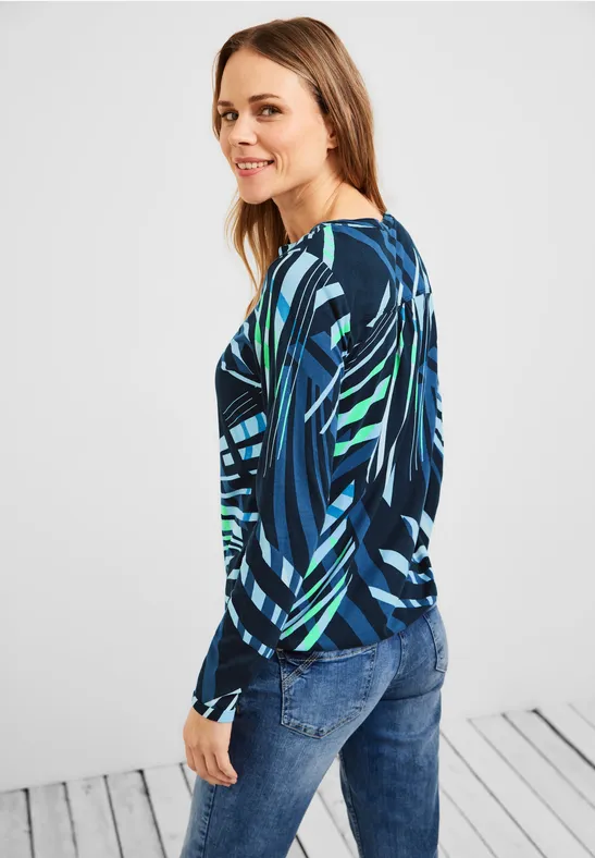 T-shirt à col tunisien deep blue