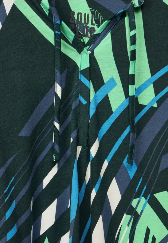 T-shirt à col tunisien cypress green