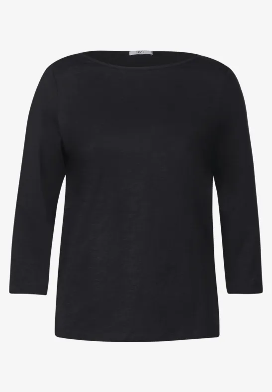 T-shirt basique à manches 3/4 Black