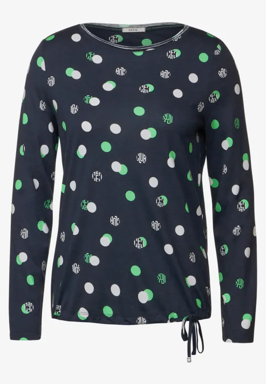 Basic shirt met allover print deep blue