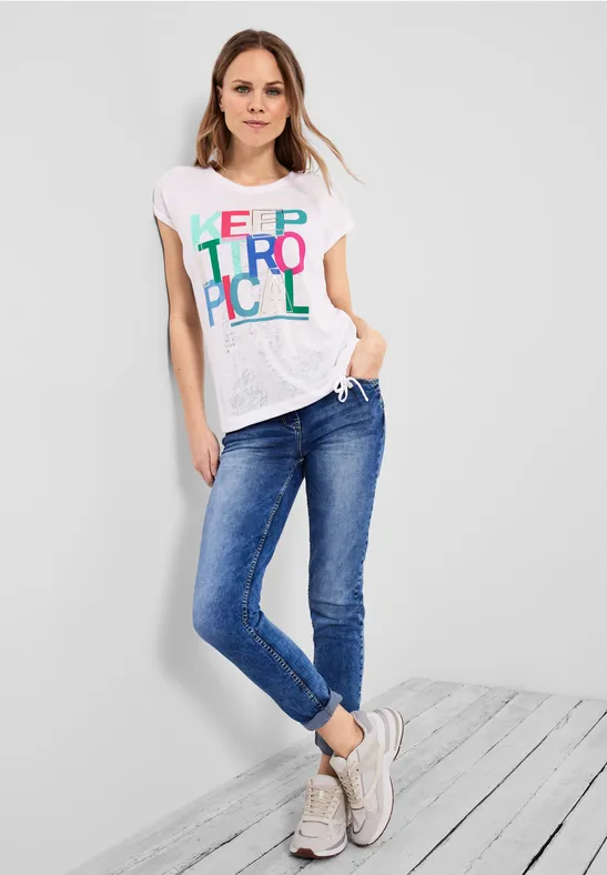 T-shirt met fotoprint White