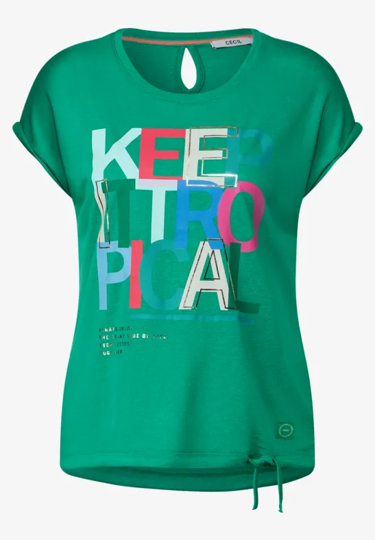 T-shirt met fotoprint trefoil green