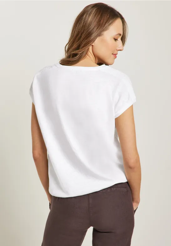 T-shirt en mélange de lin White