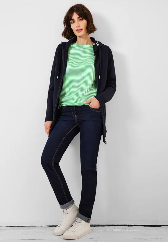 Basic Streifenshirt smash green