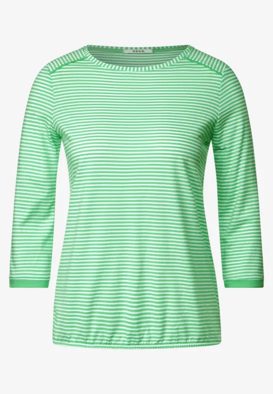 Basic Streifenshirt smash green