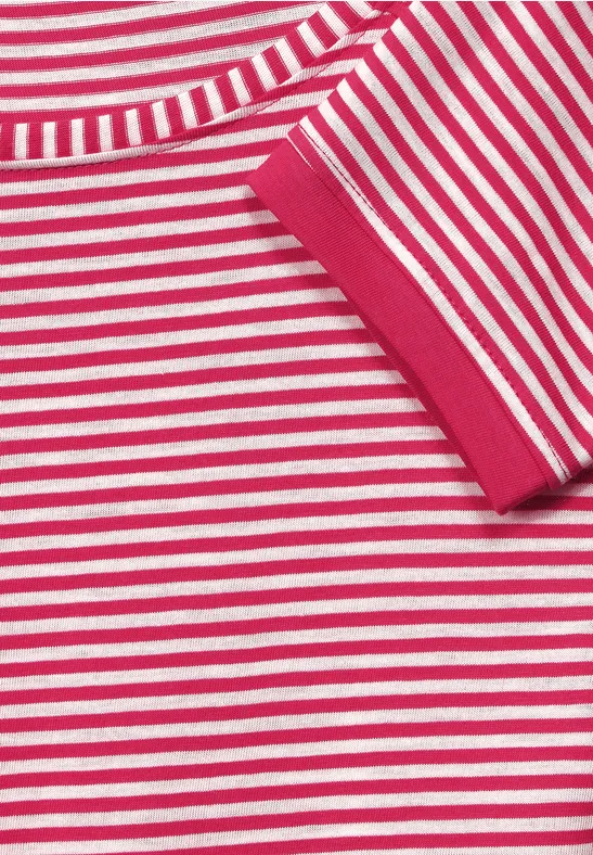 Basic Streifenshirt fresh pink