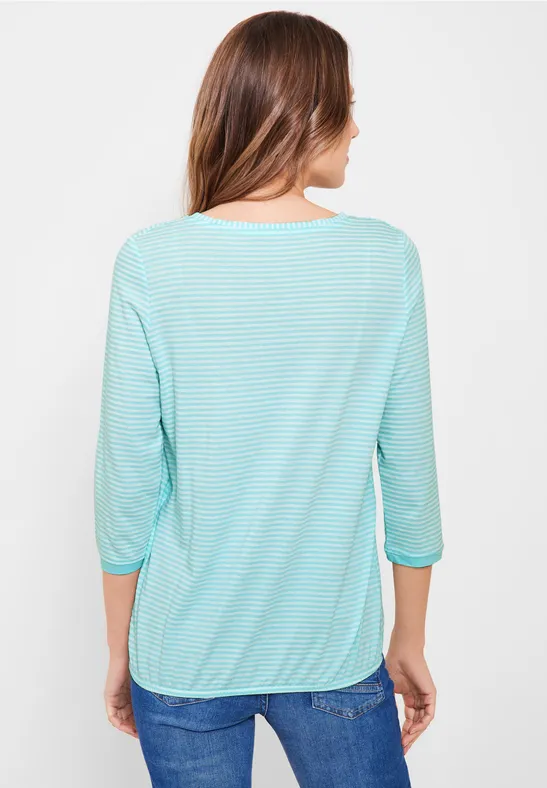 Gestreept basic shirt clary mint