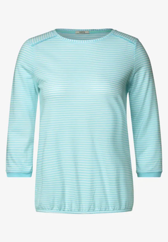 Gestreept basic shirt clary mint