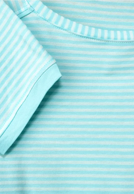 Gestreept basic shirt clary mint