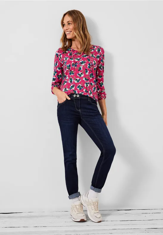 Tunikashirt mit Blumenmuster fresh pink