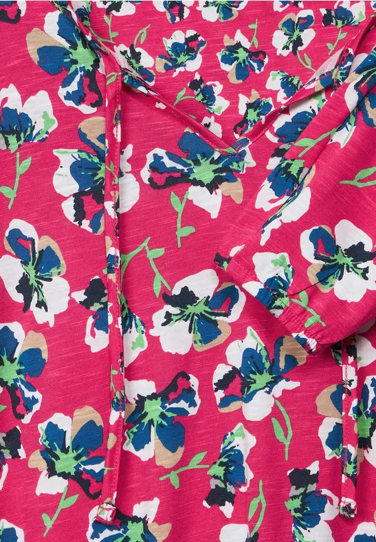 Tunikashirt mit Blumenmuster fresh pink