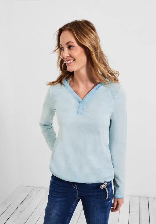 Kapuzen Shirt faded blue
