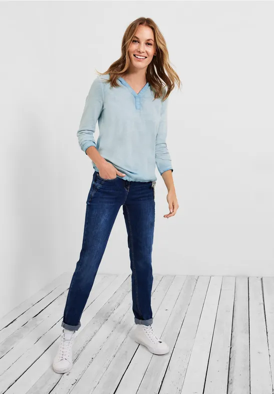 Kapuzen Shirt faded blue