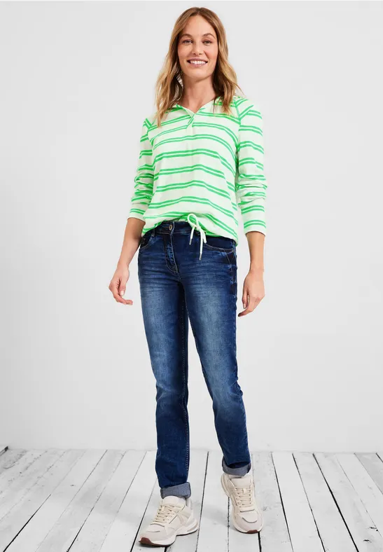 Sweatshirt mit Streifen vanilla white