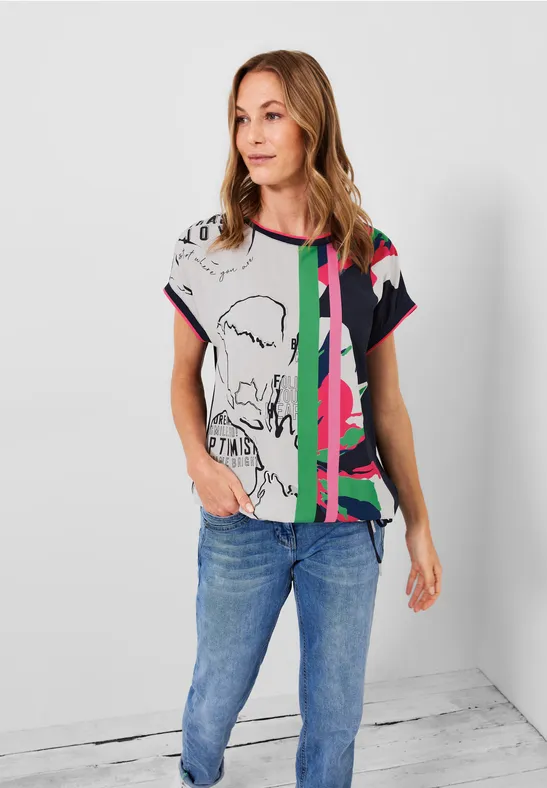 Shirt met print deep blue