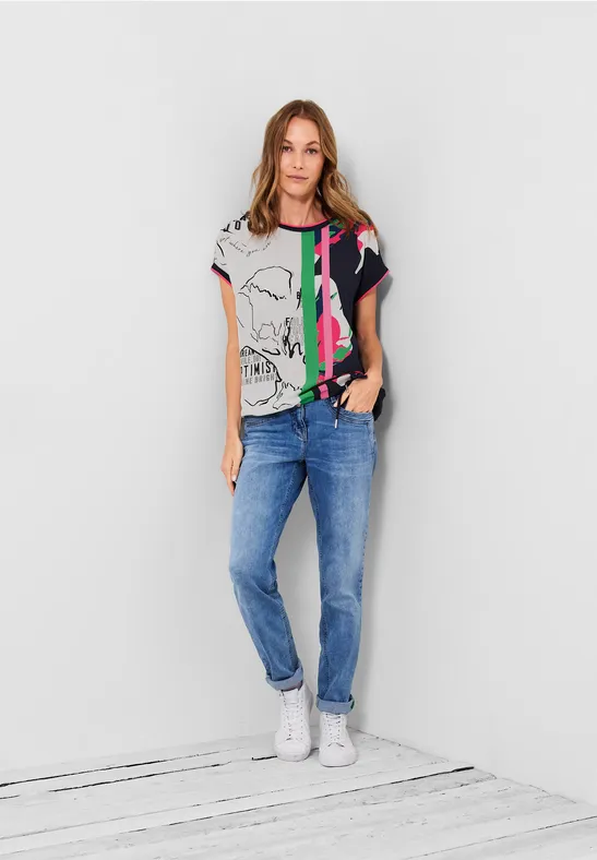 Shirt met print deep blue