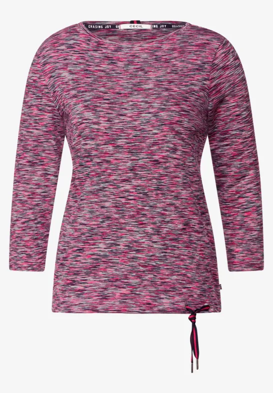 Multicolor gemêleerd shirt multi pink melange
