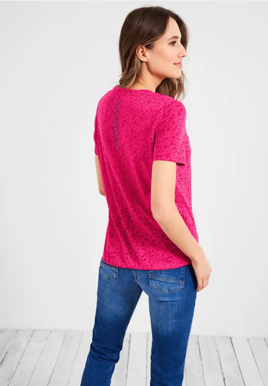 T-shirt in burnout-look burn out pink