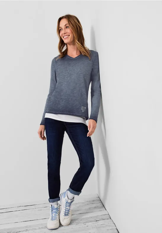 T-shirt aspect délavé deep blue
