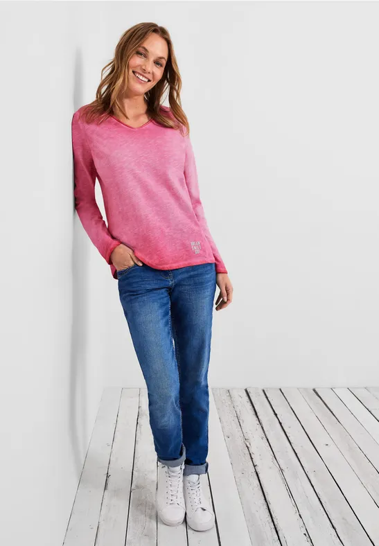 T-shirt aspect délavé fresh pink