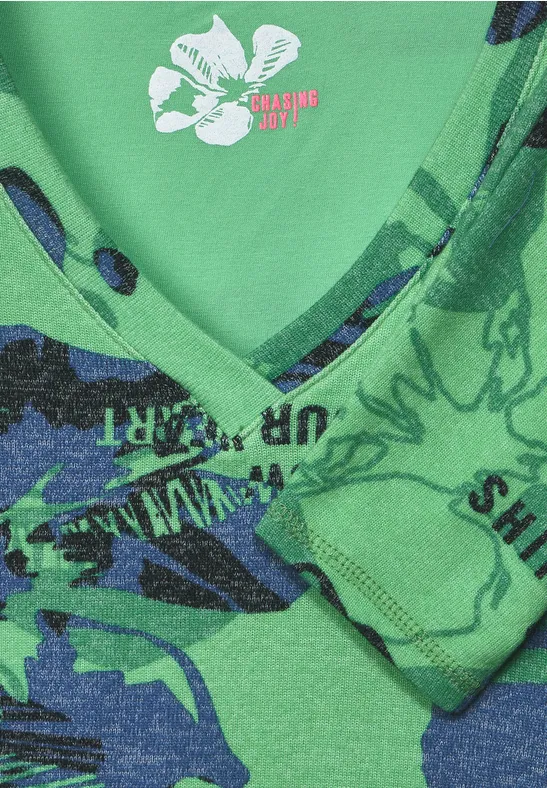 T-shirt à imprimé all-over smash green melange