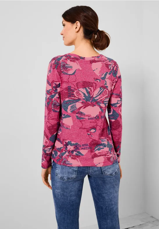 T-shirt à imprimé all-over fresh pink melange