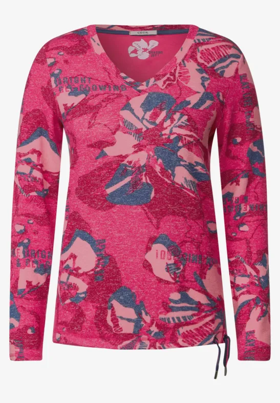T-shirt à imprimé all-over fresh pink melange