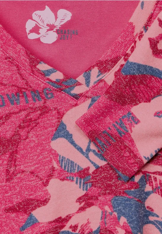T-shirt à imprimé all-over fresh pink melange