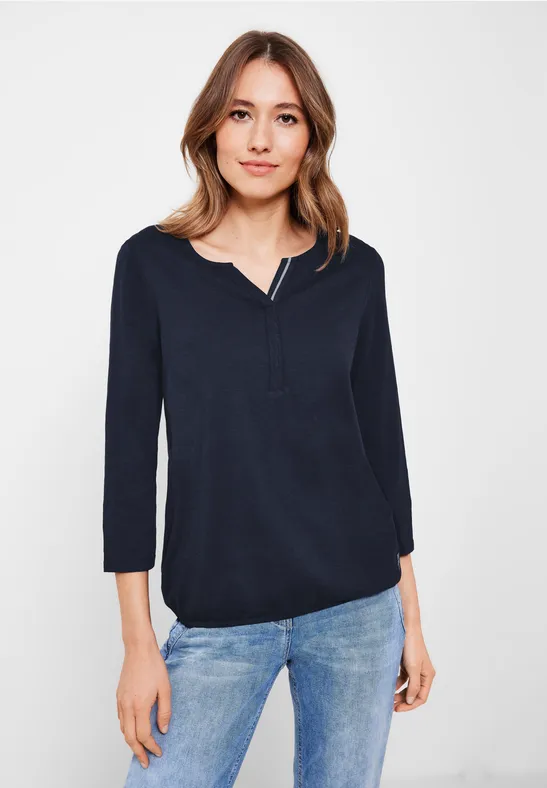 Shirt in effen kleur deep blue