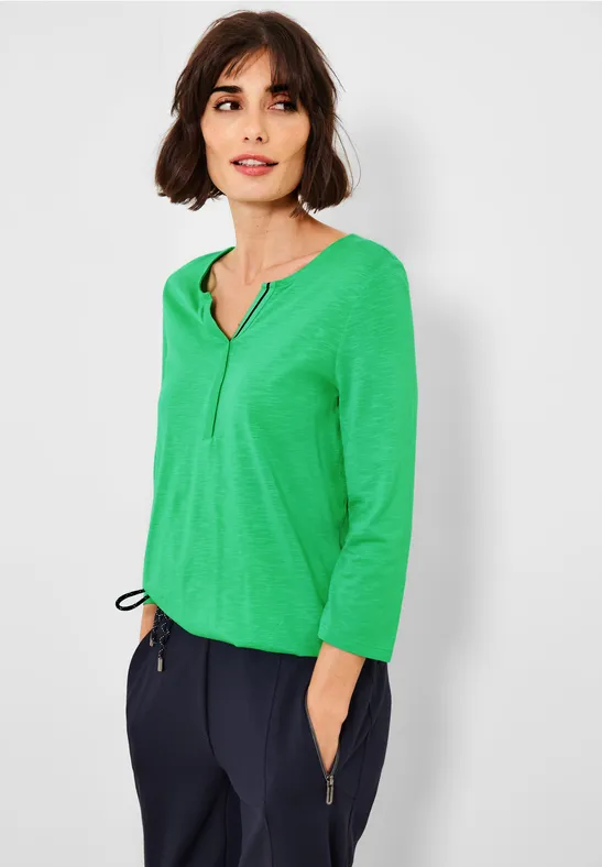 Shirt in effen kleur smash green
