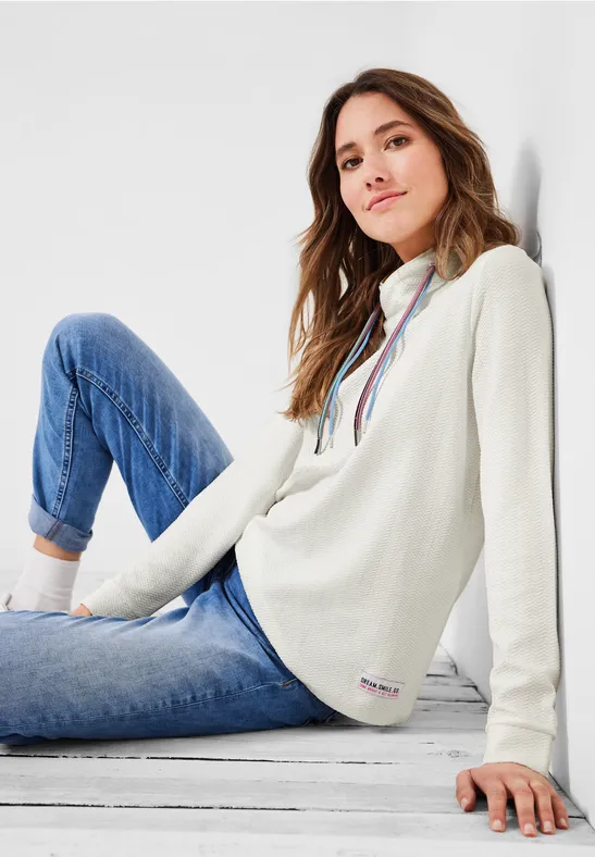 Shirt met grote kraag vanilla white