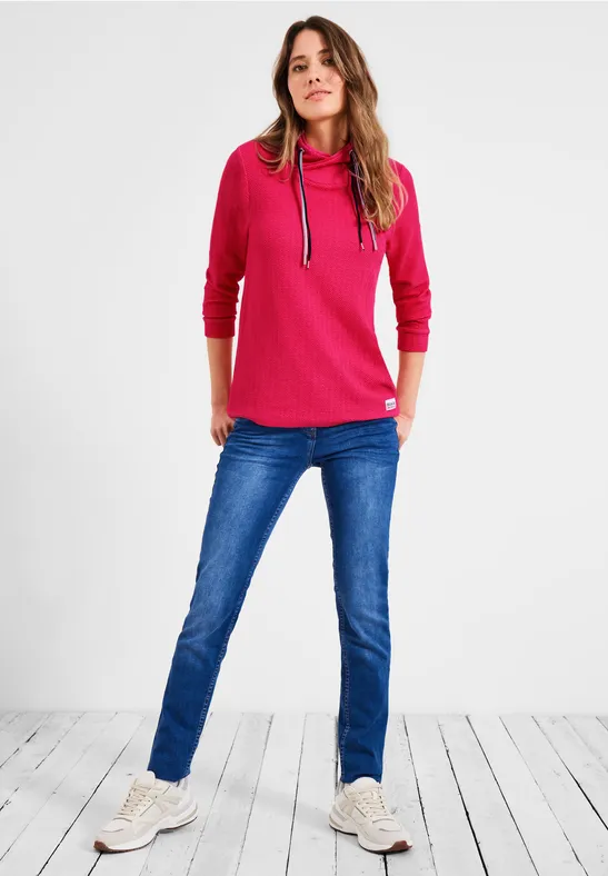 T-shirt à grand col fresh pink