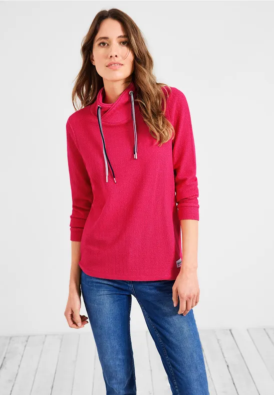 T-shirt à grand col fresh pink