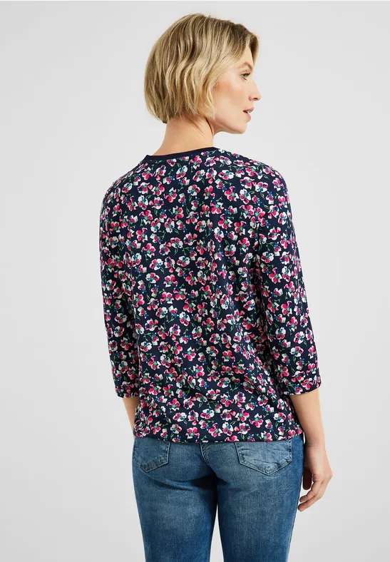 Shirt mit Blumenmuster deep blue