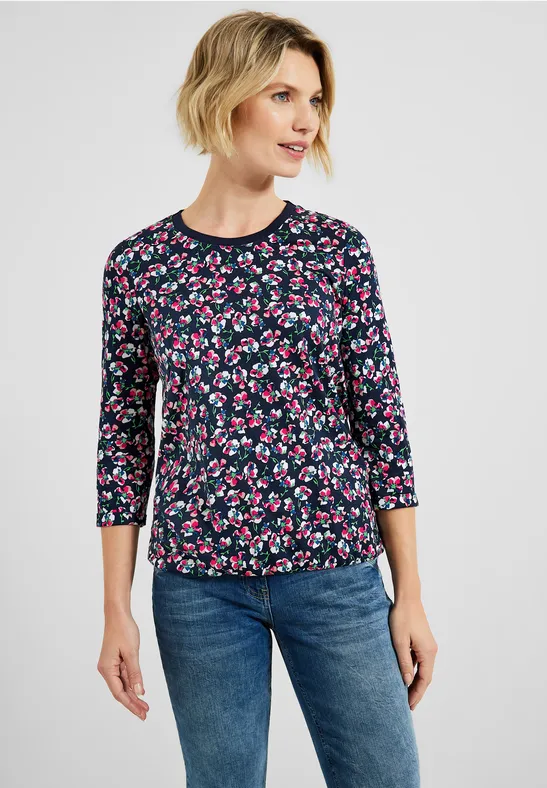 Shirt mit Blumenmuster deep blue