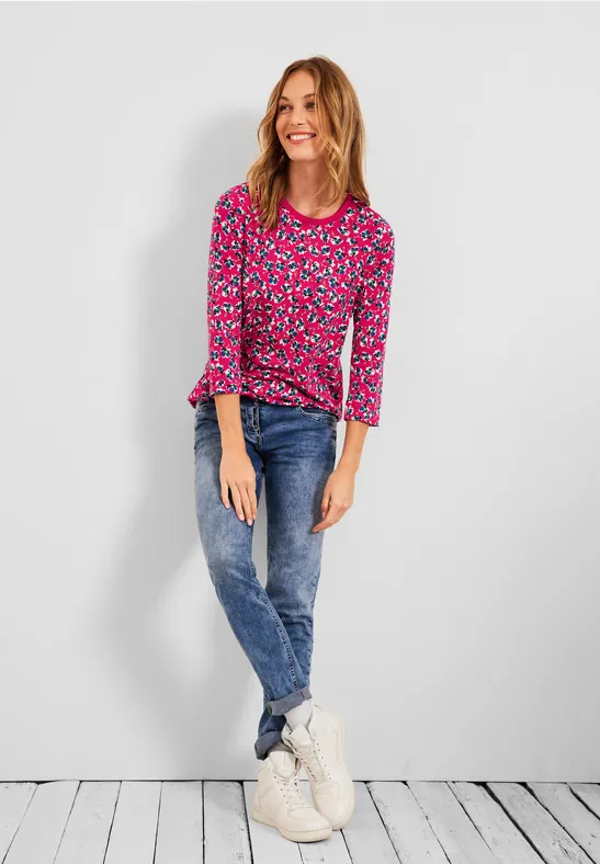Shirt met bloemenpatroon fresh pink
