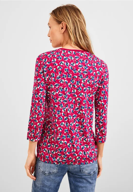 Shirt met bloemenpatroon fresh pink