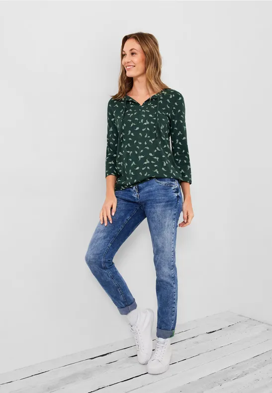 Shirt met print en 3/4-mouwen cypress green