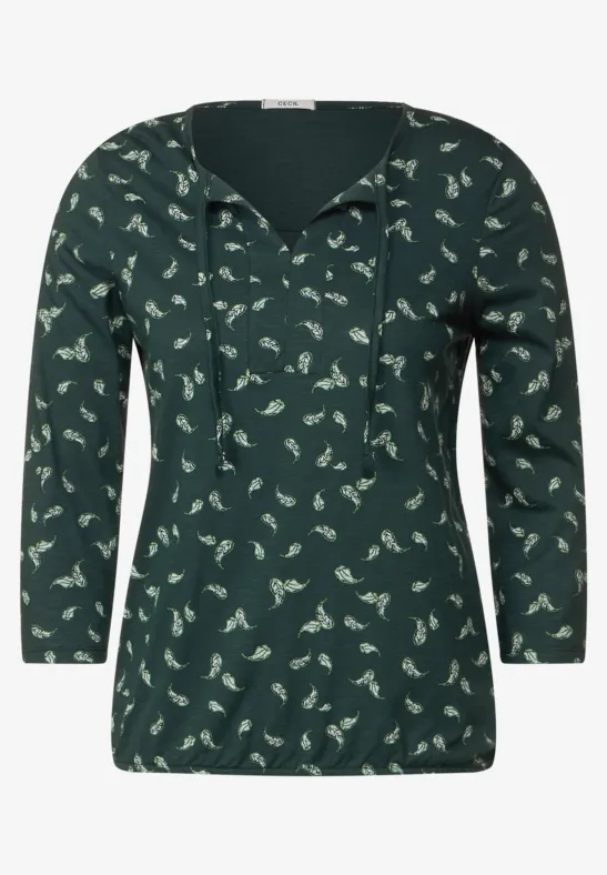Shirt met print en 3/4-mouwen cypress green