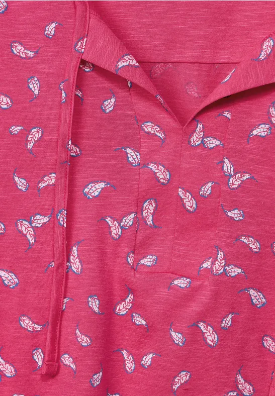 Shirt met print en 3/4-mouwen fresh pink