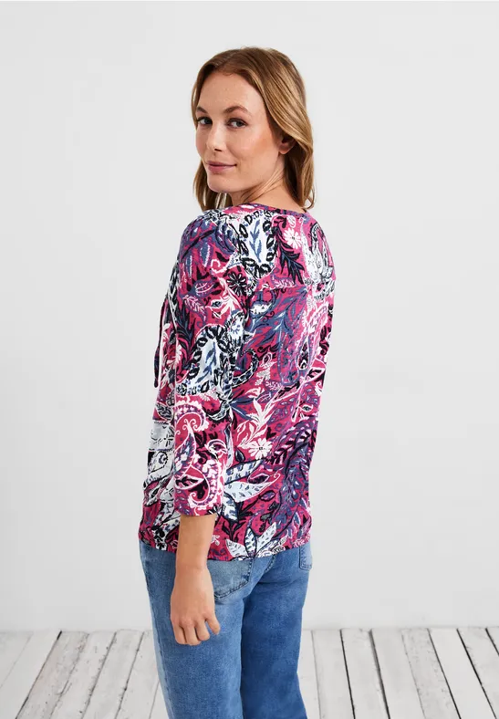 Shirt met paisley-printmix fresh pink