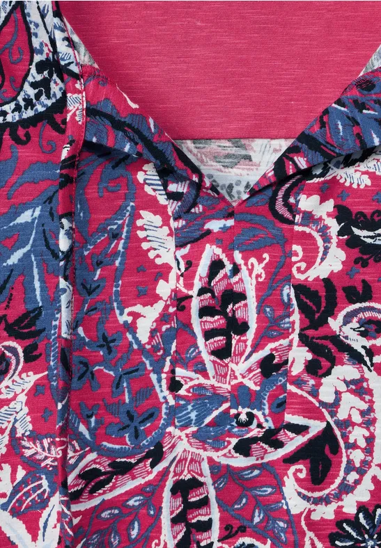 Shirt met paisley-printmix fresh pink