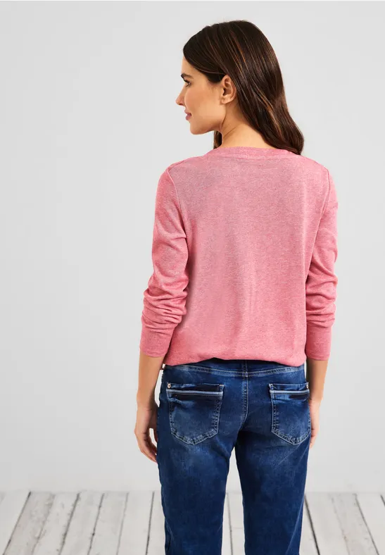 T-shirt à imprimé partiel floral fresh pink melange