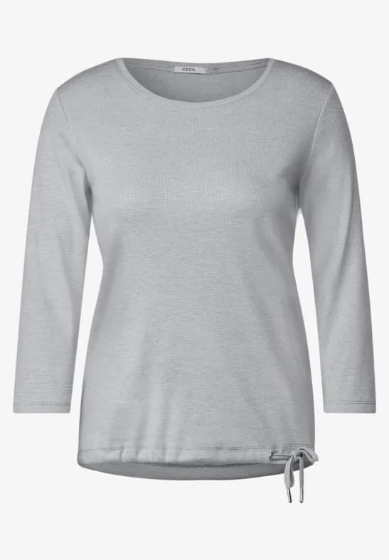 Rippshirt mit 3/4 Ärmel graphite light grey