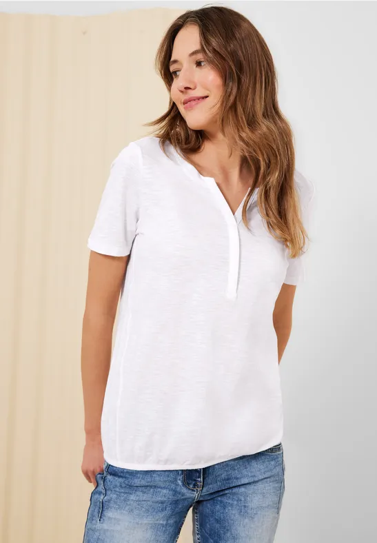 Tuniekshirt in effen kleur White