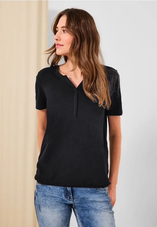 Tuniekshirt in effen kleur Black