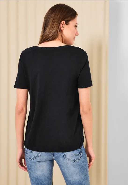 Tuniekshirt in effen kleur Black