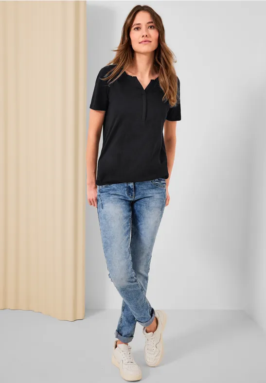 Tuniekshirt in effen kleur Black