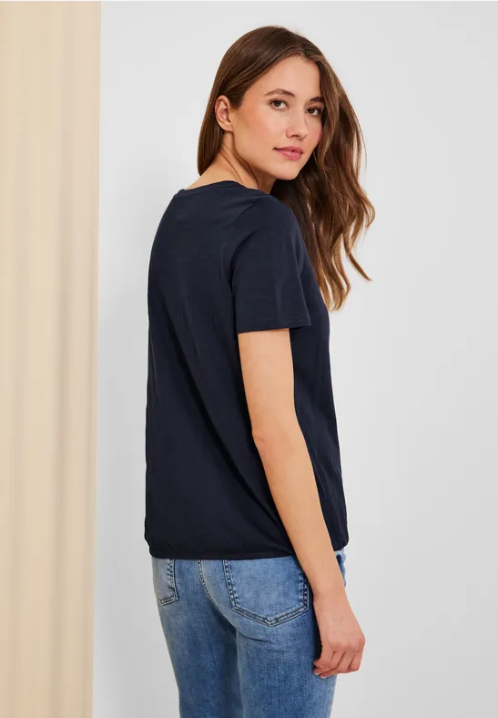 Tuniekshirt in effen kleur deep blue