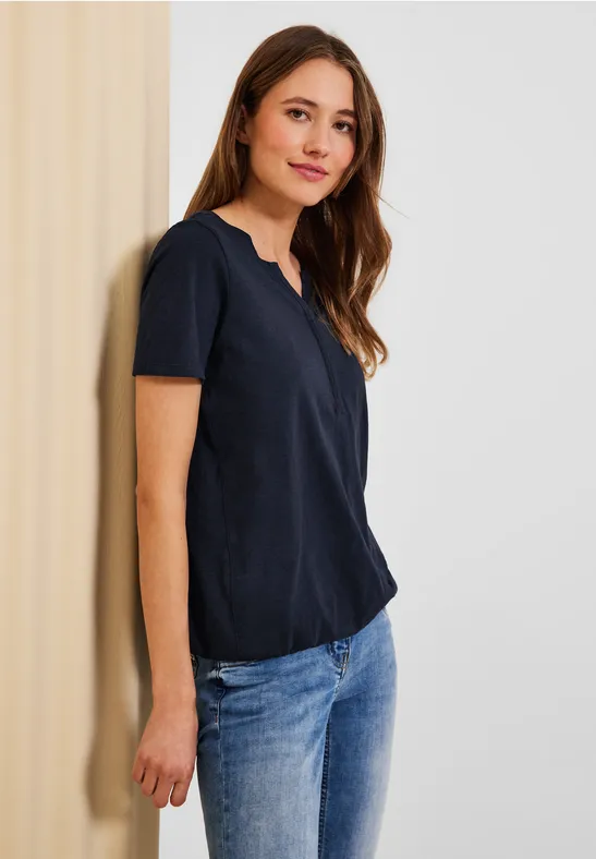 Tuniekshirt in effen kleur deep blue